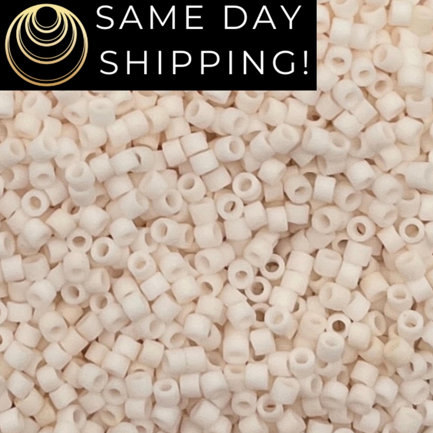 DB1510 SAME DAY SHIPPING! 1-20 Grams Miyuki 11/0 Delica Beads Matte Opaque Bisque White, White Cylinder Beads, Bead Weaving, Free Container!