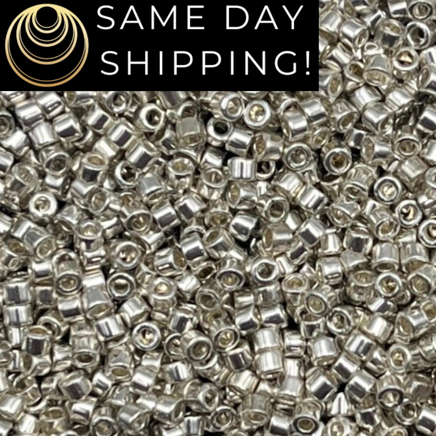 DB035 SAME DAY SHIPPING! 1-20 Grams Miyuki 11/0 Delica Beads Galvanized Silver, Silver Beads, Sterling Silver Beads, Free Container!