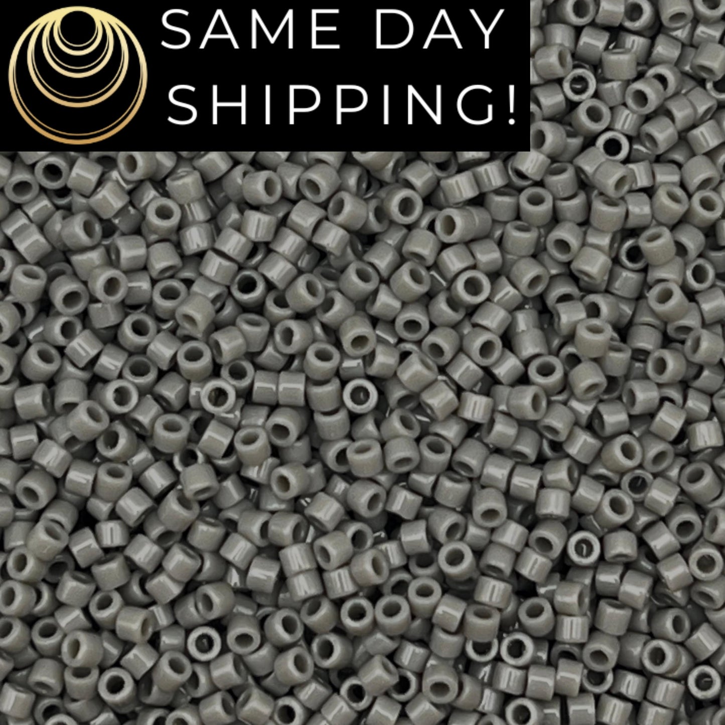 DB731 SAME DAY SHIPPING! 1-20 Grams Miyuki 11/0 Delica Beads Opaque Gray -Free Container!