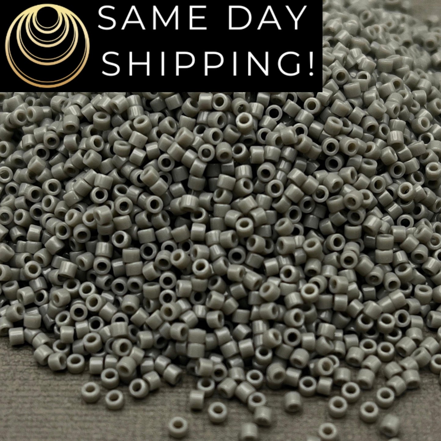 DB731 SAME DAY SHIPPING! 1-20 Grams Miyuki 11/0 Delica Beads Opaque Gray -Free Container!