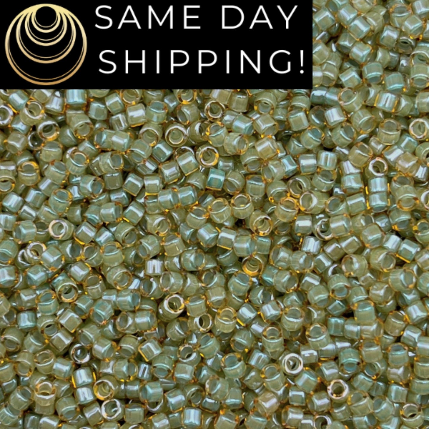 DB2052 SAME DAY SHIPPING! 1-20 Grams Miyuki 11/0 Delica Beads Luminous Asparagus Green-Free Container!