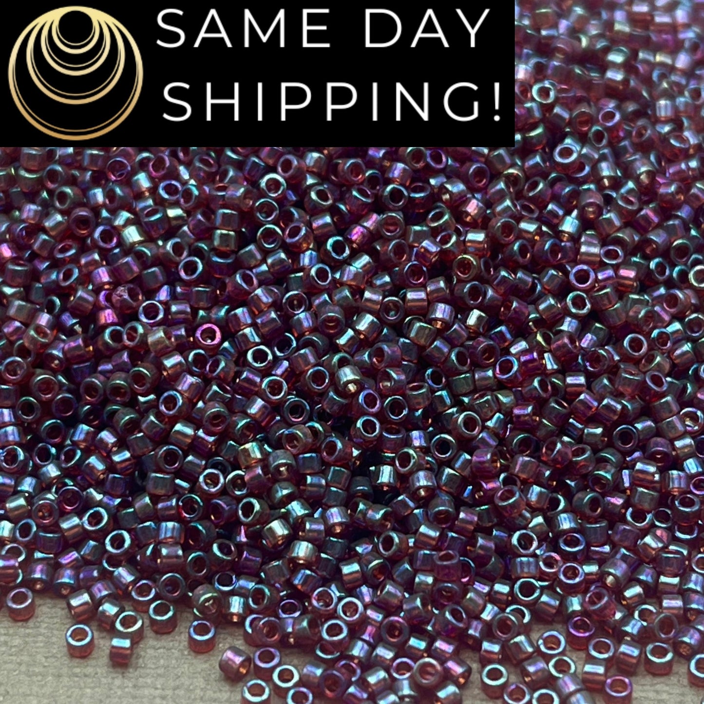 DB104 SAME DAY SHIPPING! 1-20 Grams Miyuki 11/0 Delica Beads Claret Plum Rainbow-Free Container!