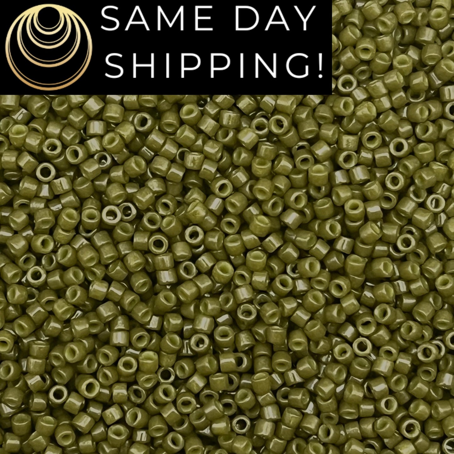 DB2357 11/0 Miyuki Delica Beads Duracoat Opaque Dyed Olive
