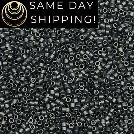 DB0301 11/0 Miyuki Delica Beads Matte Gunmetal