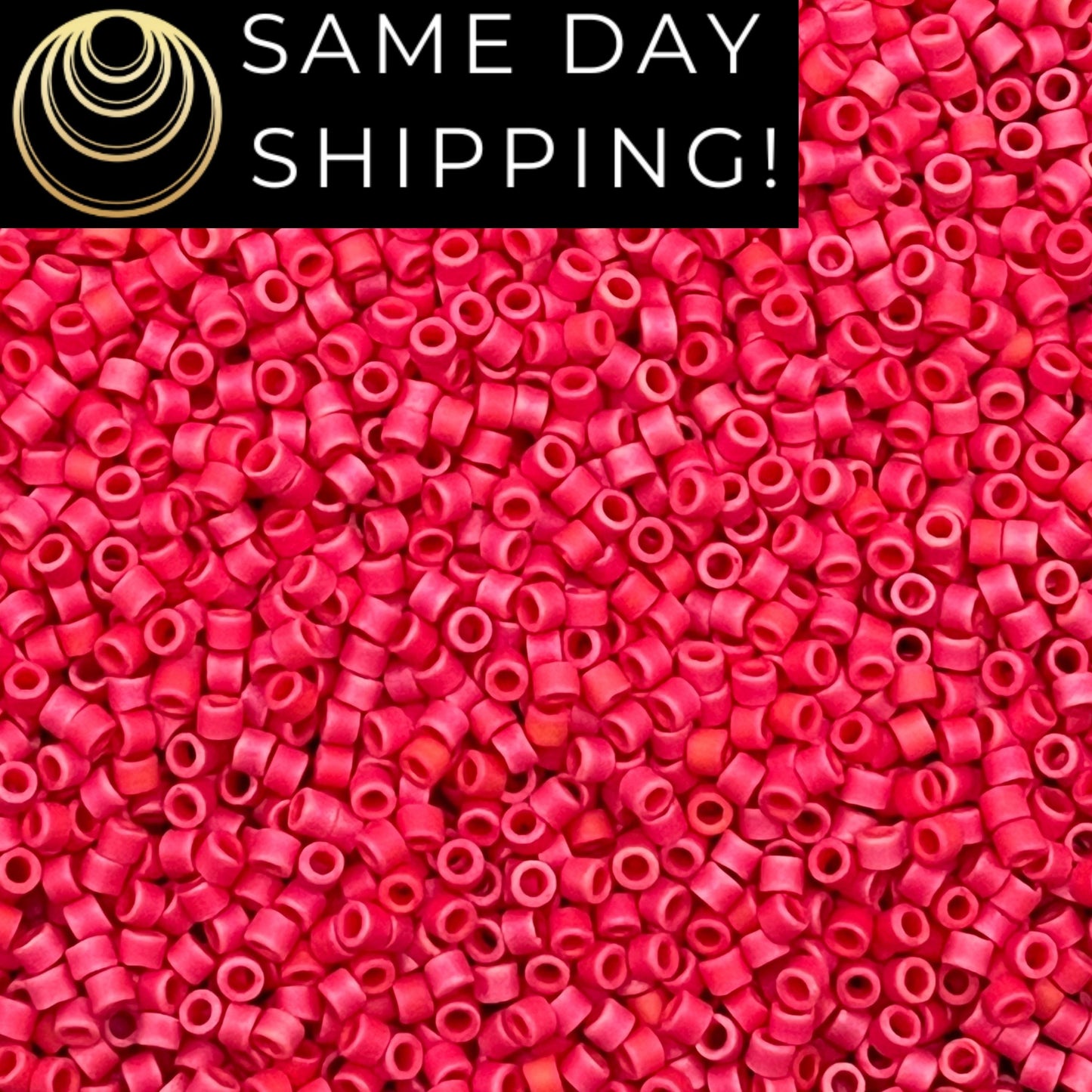 DB362 SAME DAY SHIPPING! 1-20 Grams Miyuki 11/0 Matte Opaque Red Luster Delica Beads-Free Container