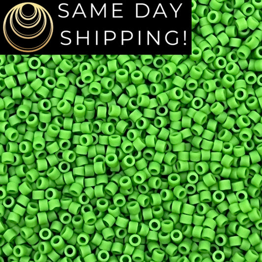 DB0754 11/0 Miyuki Delica Beads Matte Opaque Green