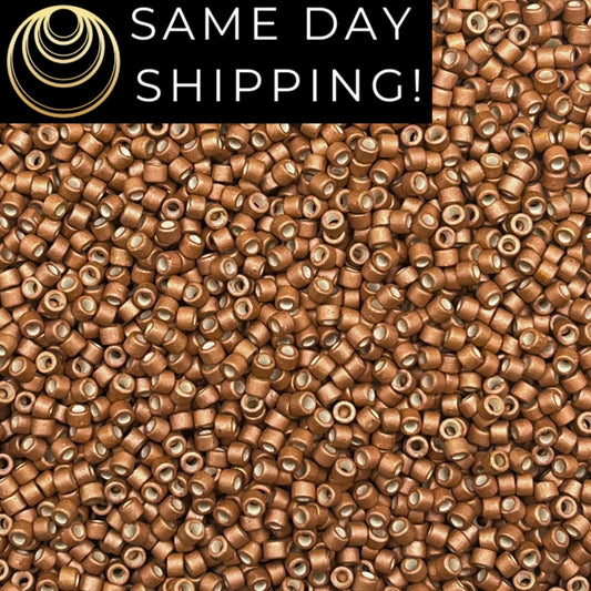 DB1165 SAME DAY SHIPPING! 1-20 Grams Miyuki 11/0 Galvanized Matte Muscat Brown Delica Beads-Free Container!