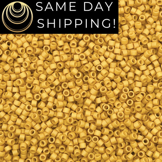 DB2284 SAME DAY SHIPPING! 1-20 Grams Miyuki 11/0 Delica Beads Matte Opaqu Glazed Pineapple -Free Container!