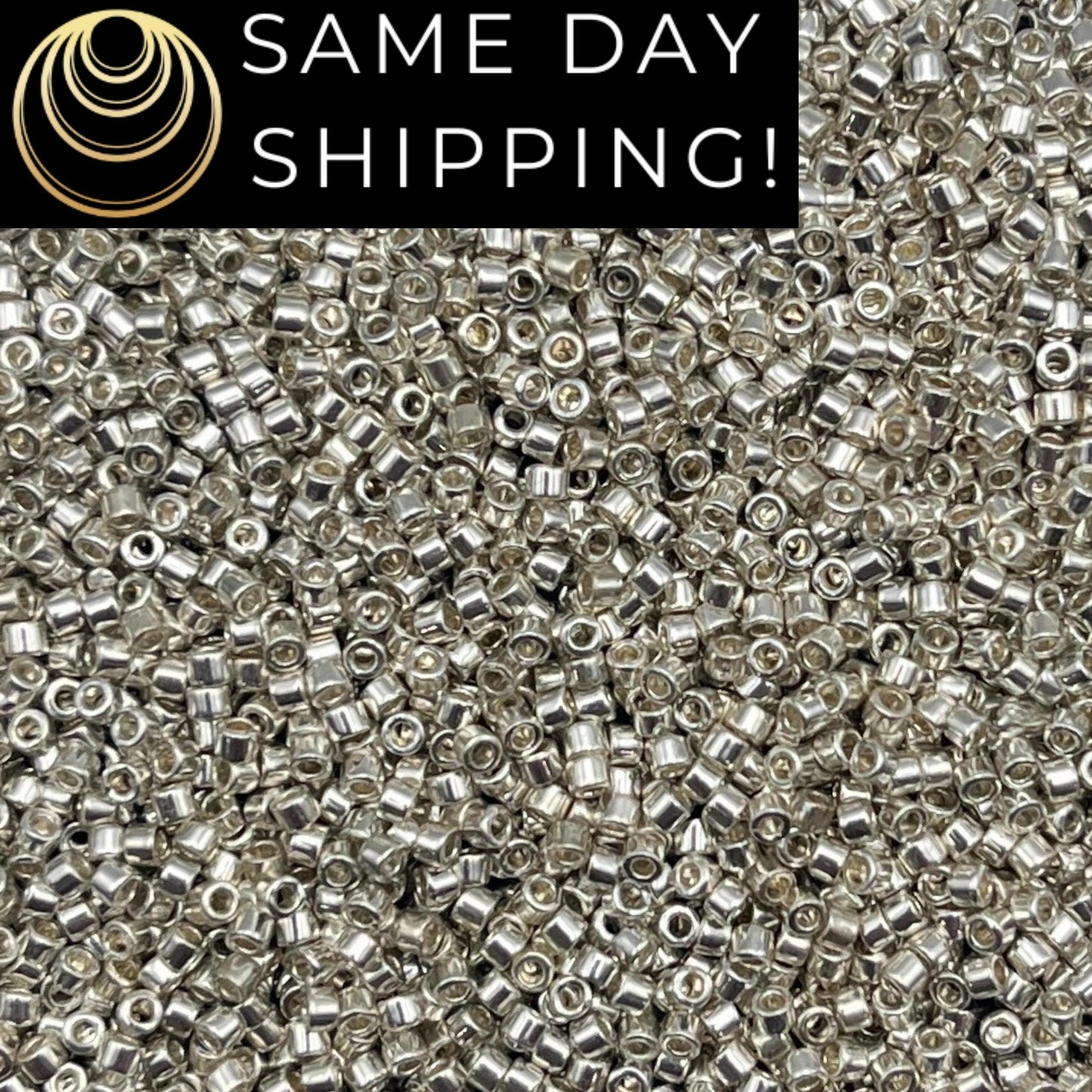 DB035 SAME DAY SHIPPING! 1-20 Grams Miyuki 11/0 Delica Beads Galvanized Silver, Silver Beads, Sterling Silver Beads, Free Container!