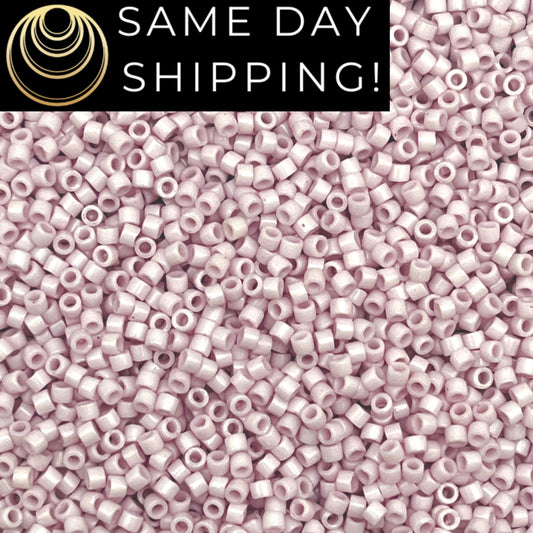 DB1494 1-20 Grams Miyuki 11/0 Delica Beads Opaque Pale Rose-Free Container!