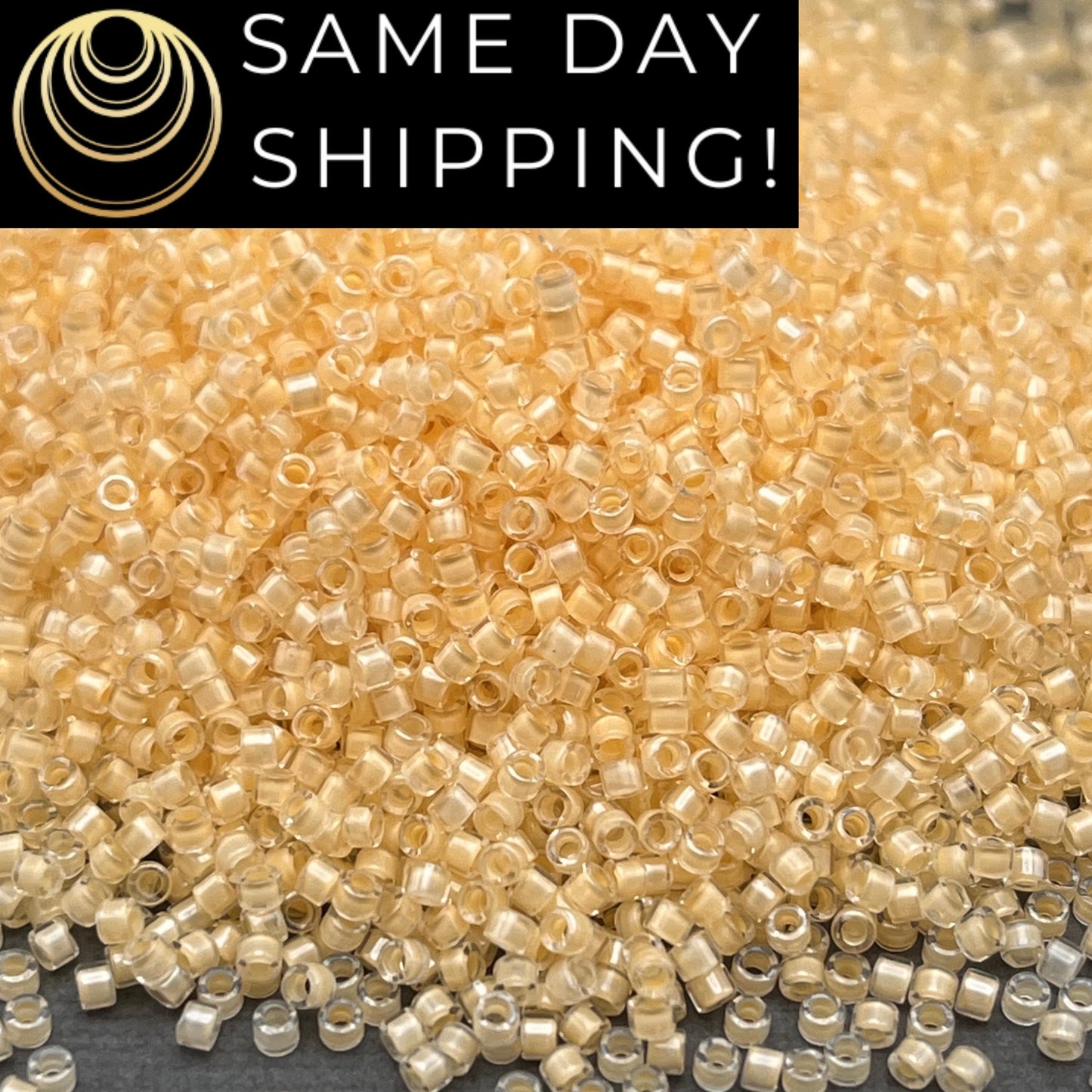 DB2371 SAME DAY SHIPPING! 1-20 Grams Miyuki 11/0 Delica Beads Inside Dyed Peach-Free Container!