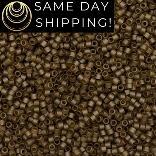 DB384 SAME DAY SHIPPING! 1-20 Grams Miyuki 11/0 Delica Beads Matte Transparent Smoky Quartz Luster -Free Container!
