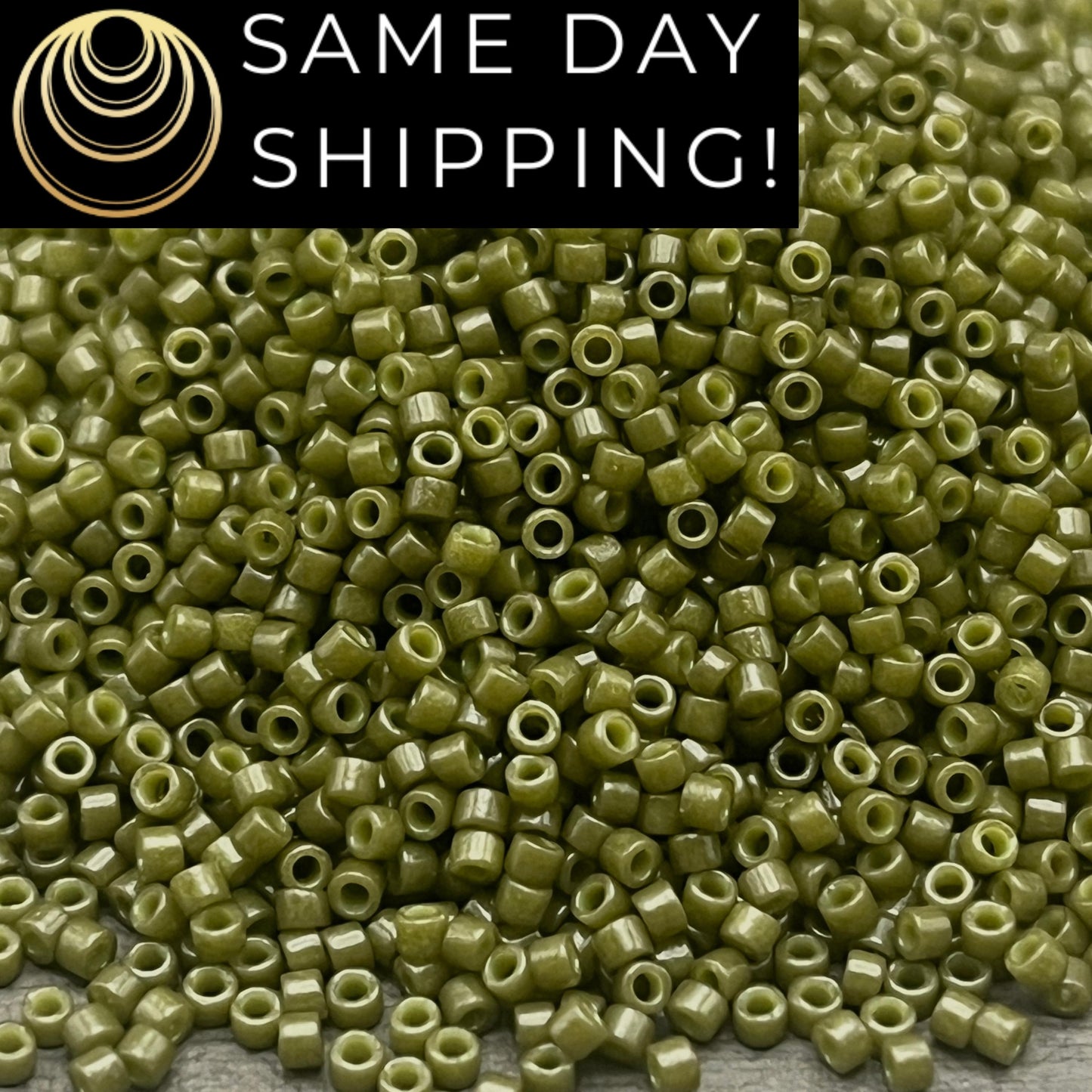 DB2357 11/0 Miyuki Delica Beads Duracoat Opaque Dyed Olive