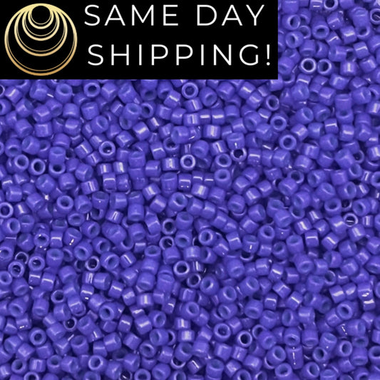 DB2359 SAME DAY SHIPPING! 1-20 Grams Miyuki 11/0 Delica Beads Duracoat Opaque Dyed Violet-Free Container!
