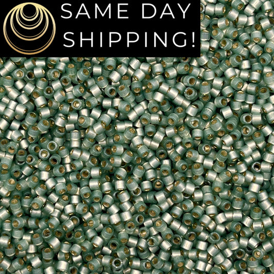 DB2190 11/0 Miyuki Delica Beads Laurel Semi-Frosted, Silver-Lined Duracoat