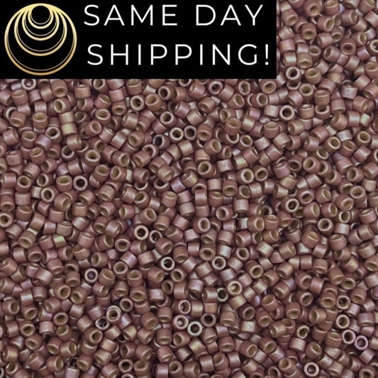 DB2321 SAME DAY SHIPPING! 1-20 Grams Miyuki 11/0 Delica Beads Matte Opaqu Glazed Dark Plum -Free Container