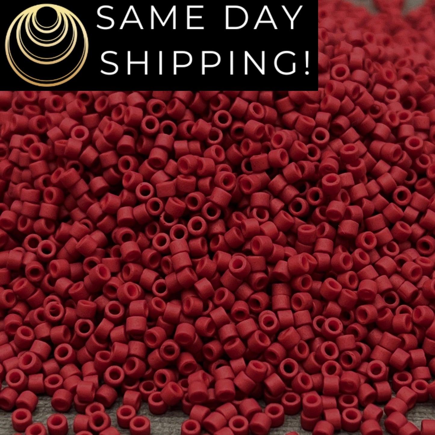 DB796 SAME DAY SHIPPING! 1-20 Grams Miyuki 11/0 Delica Beads Dyed Semi-Matte Opaque Red-Free Container!