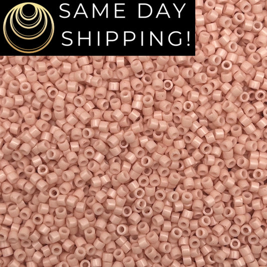 DB206 SAME DAY SHIPPING! 1-20 Grams Miyuki 11/0 Delica Beads Opaque Salmon -Free Container!