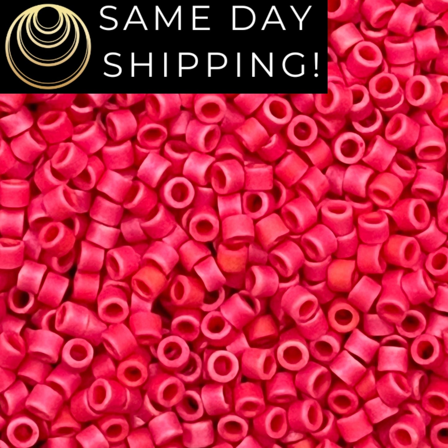 DB362 SAME DAY SHIPPING! 1-20 Grams Miyuki 11/0 Matte Opaque Red Luster Delica Beads-Free Container
