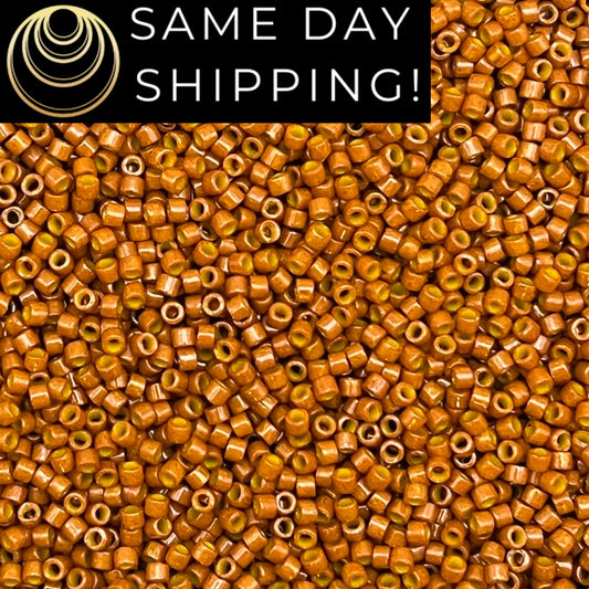 DB0664 11/0 Miyuki Delica Beads Opaque Dyed Pumpkin Pie