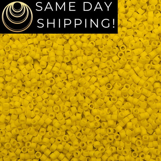 DB0751 11/0 Miyuki Delica Beads Matte Opaque Yellow