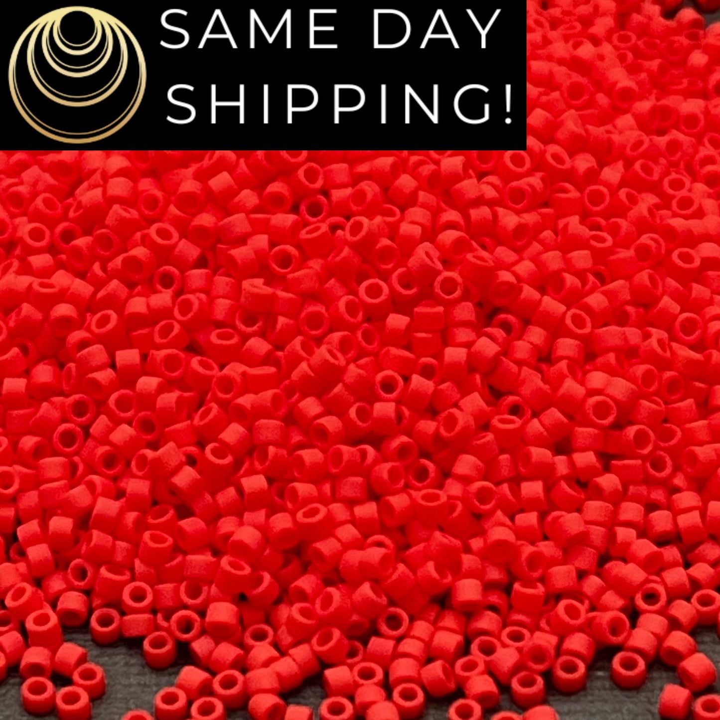 DB757 SAME DAY SHIPPING! 1-20 Grams Miyuki 11/0 Matte Opaque Light Red Delica Beads -Free Container!