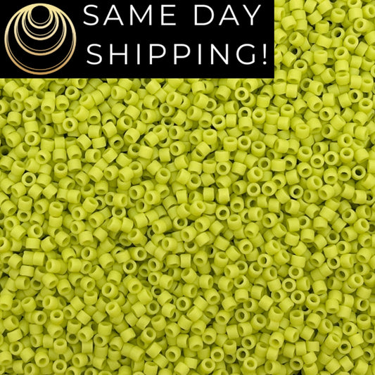 DB0763 11/0 Miyuki Delica Beads Matte Chartreuse