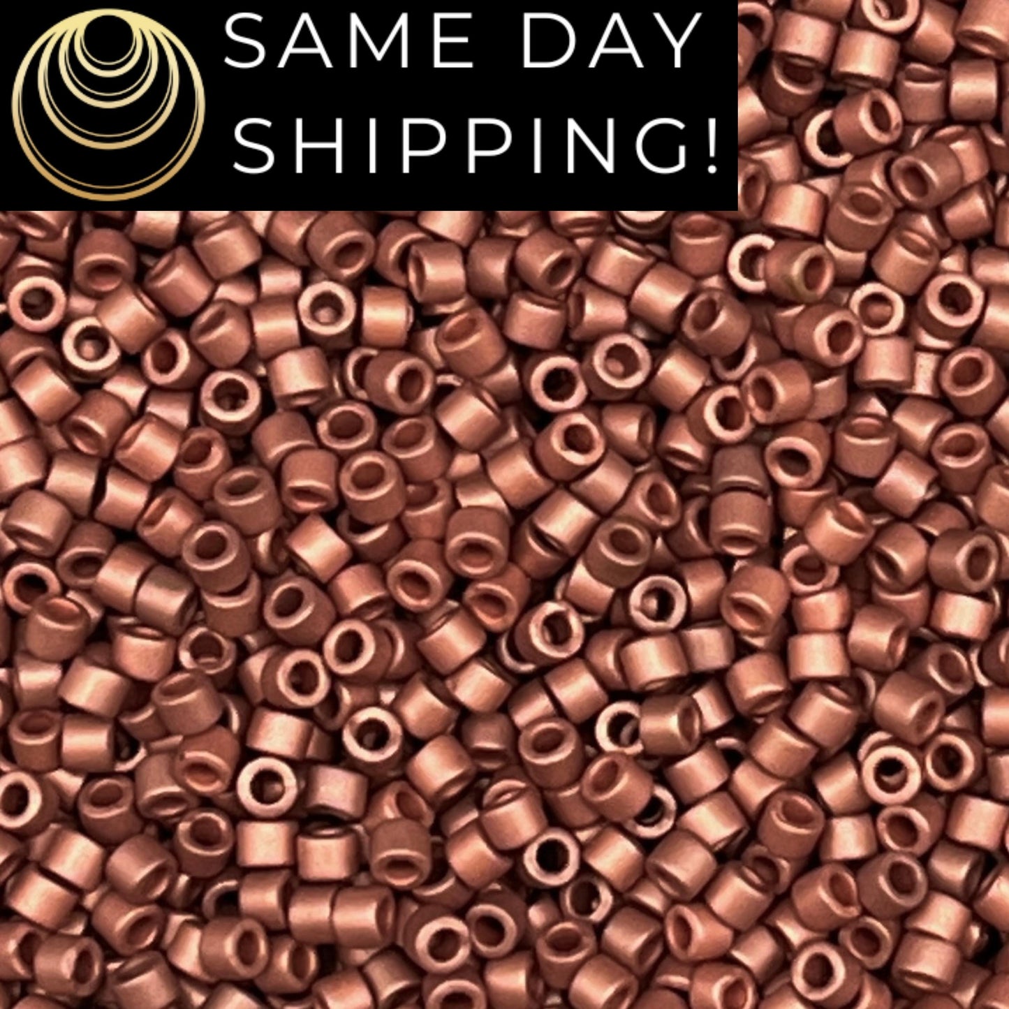 DB340 SAME DAY SHIPPING! 1-20 Grams Miyuki 11/0 Delica Beads Matte Copper Plated-Free Container!