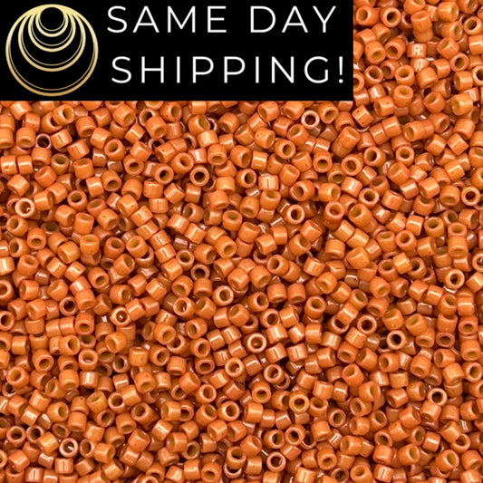 DB2107 SAME DAY SHIPPING! 1-20 Grams Miyuki 11/0 Delica Beads Duracoat Opaque Cedar -Free Container!