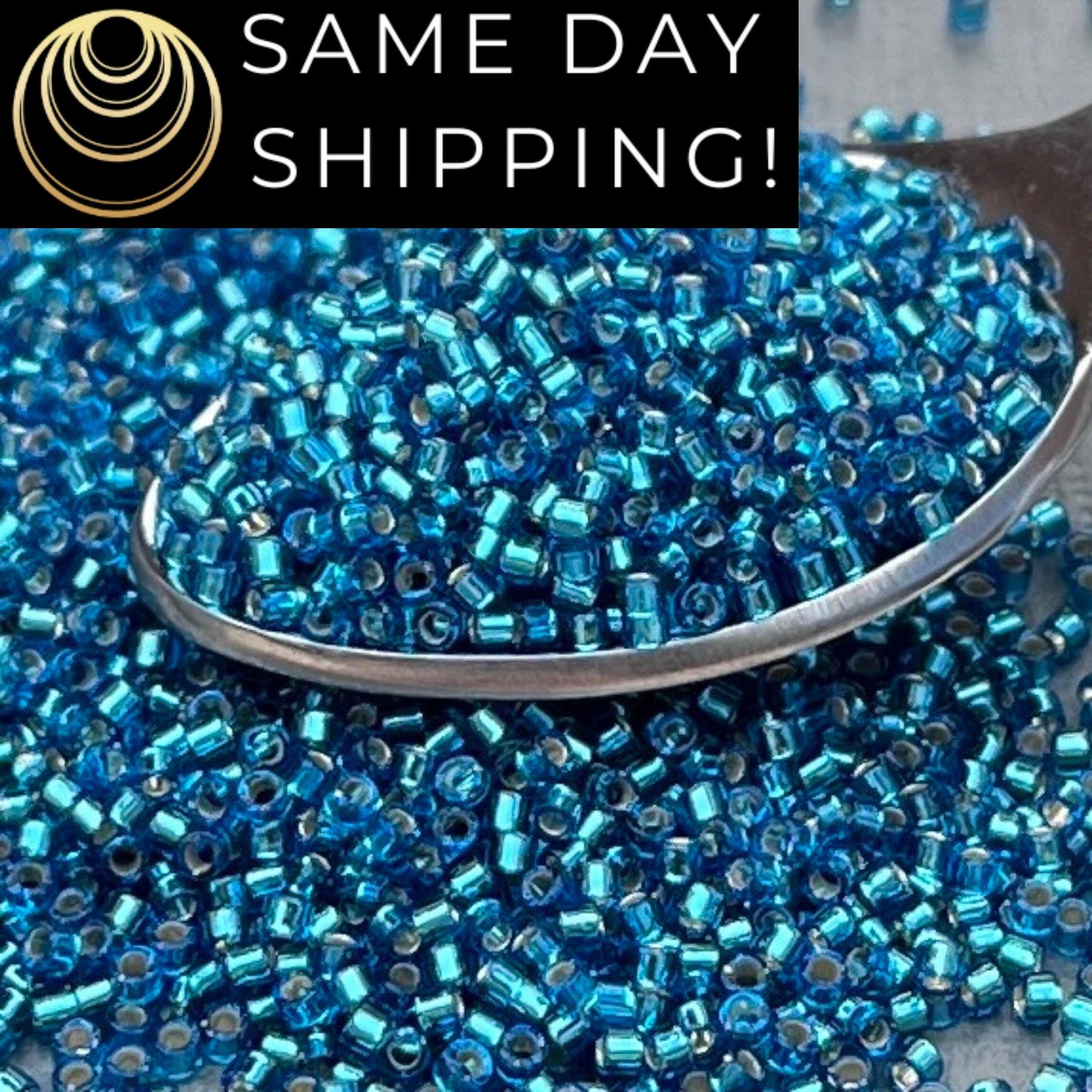 DB149 SAME DAY SHIPPING! 1-20 Grams Miyuki 11/0 Delica Beads Silver Lined Capri Blue Cylinder Beads, Seed Beads, Free Container!
