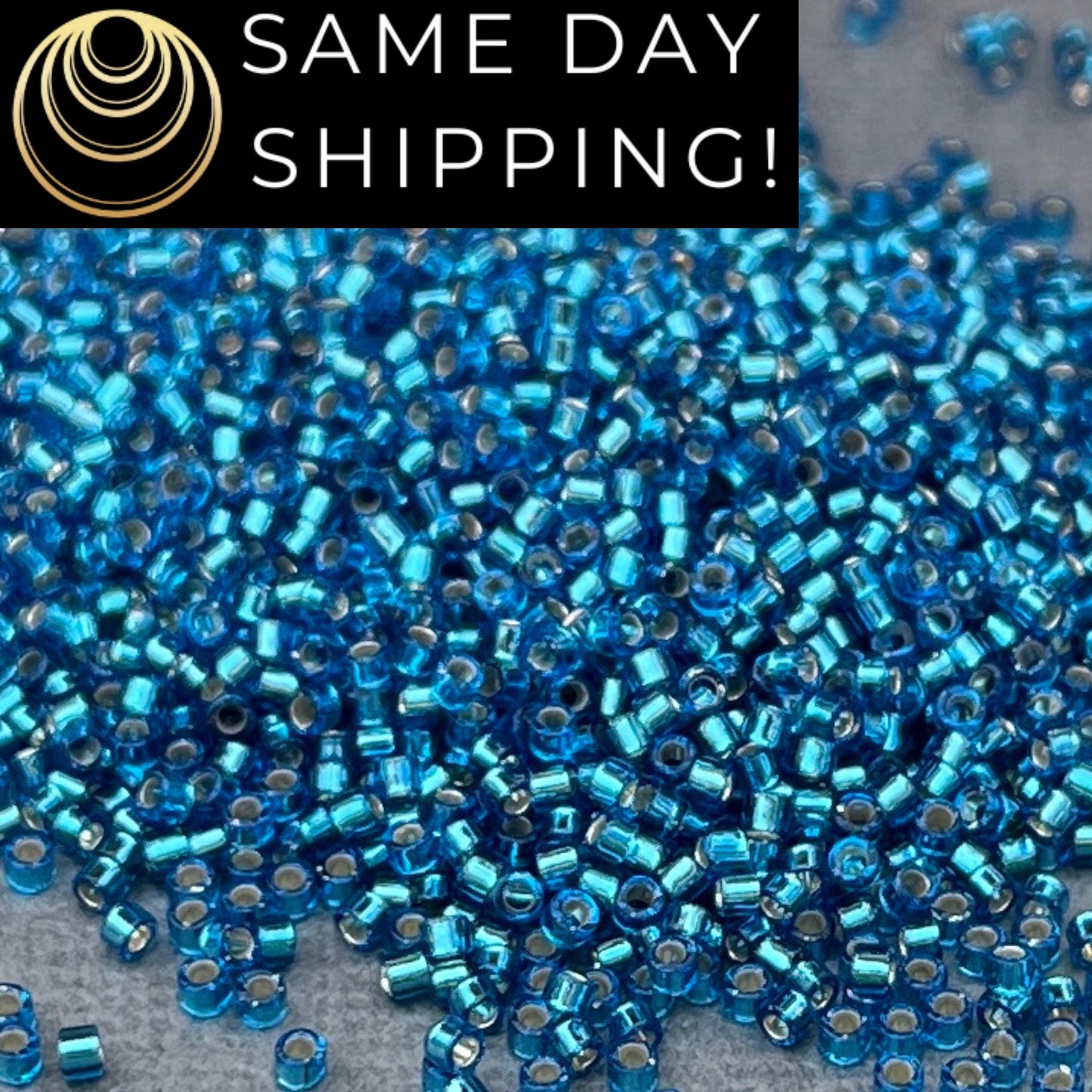 DB149 SAME DAY SHIPPING! 1-20 Grams Miyuki 11/0 Delica Beads Silver Lined Capri Blue Cylinder Beads, Seed Beads, Free Container!
