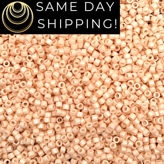 DB1492 1-20 Grams Miyuki 11/0 Delica Beads Opaque Light Peach-Free Container!