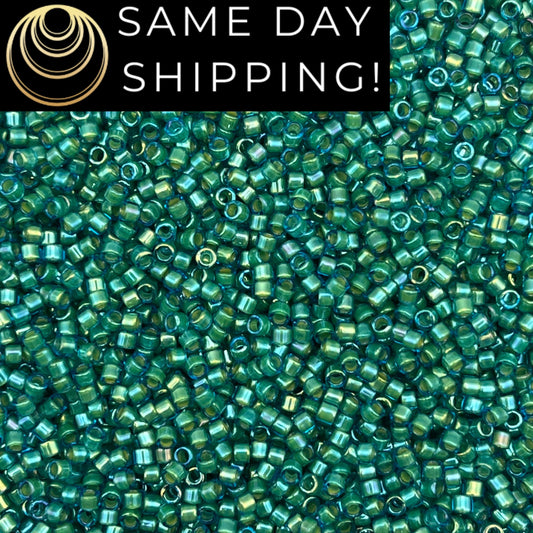 DB2381 SAME DAY SHIPPING! 1-20 Grams Miyuki 11/0 Delica Beads Inside Dyed Spruce-Free Container!
