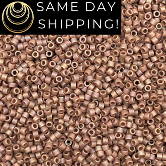 DB2305 SAME DAY SHIPPING! 1-20 Grams Miyuki 11/0 Delica Beads Matte Opaque Glazed Dusty Mauve -Free Container!
