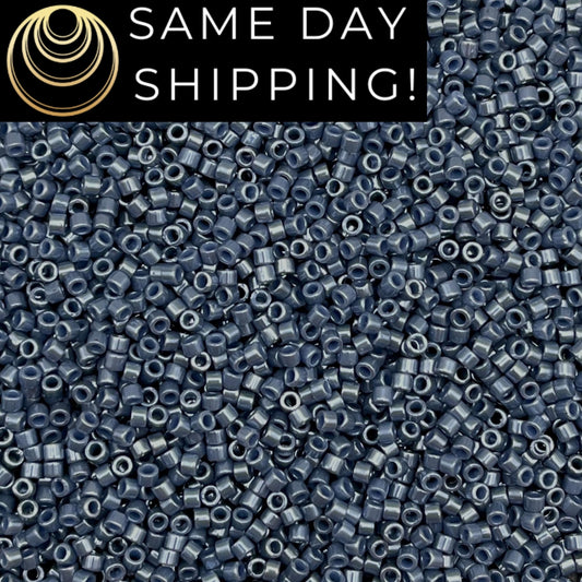 DB267 SAME DAY SHIPPING! 1-20 Grams Miyuki 11/0 Delica Beads Opaque Blueberry Luster-Free Container!