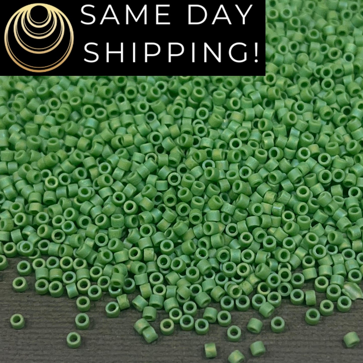 DB877 SAME DAY Shipping! 1-20 Grams Miyuki 11/0 Delica Beads Matte Opaque Green Alabaster, Lime AB Green-Free Container!