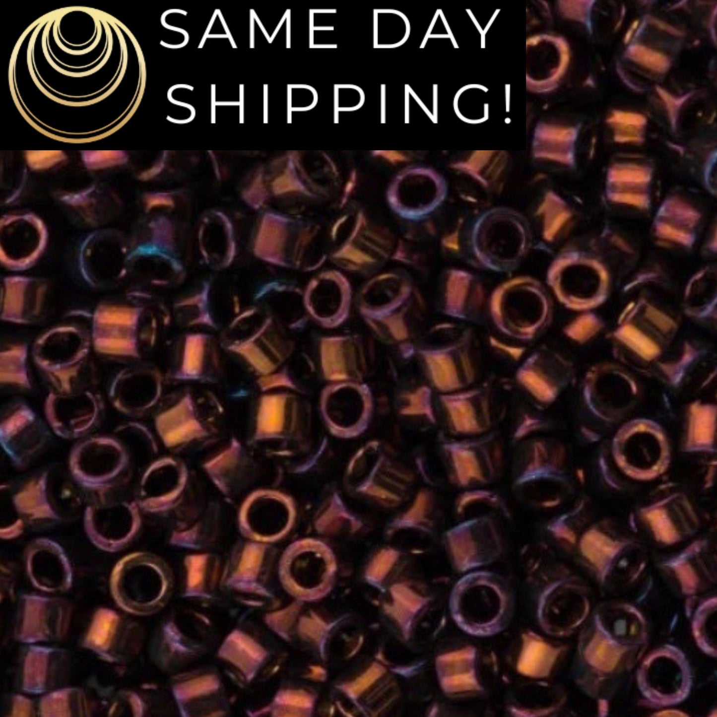 DB1002 SAME DAY SHIPPING! 1-20 Grams Miyuki 11/0 Delica Beads Metallic Gold Iris Bronze-Free Container!