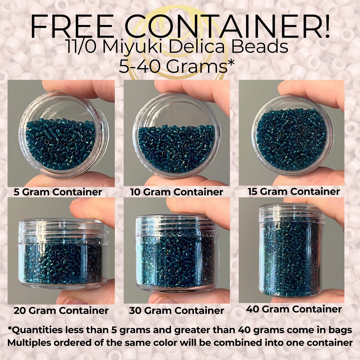 DB613 SAME DAY SHIPPING! 1-20 Grams Miyuki 11/0 Delica Beads Dyed Silver Lined Dark Gray-Free Container!