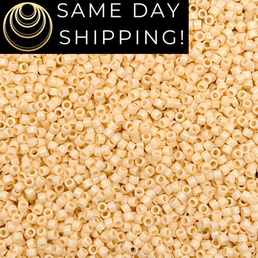 DB732 SAME DAY SHIPPING! 1-20 Grams Miyuki 11/0 Delica Beads Opaque Cream -Free Container!