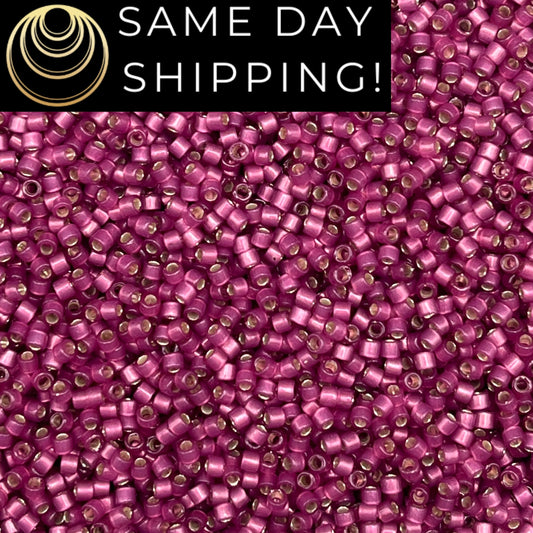 DB2181 SAME DAY SHIPPING! 1-20 Grams Miyuki 11/0 Delica Beads Semi-Frosted, Silver-Lined Duracoat Hydrangea-Free Container