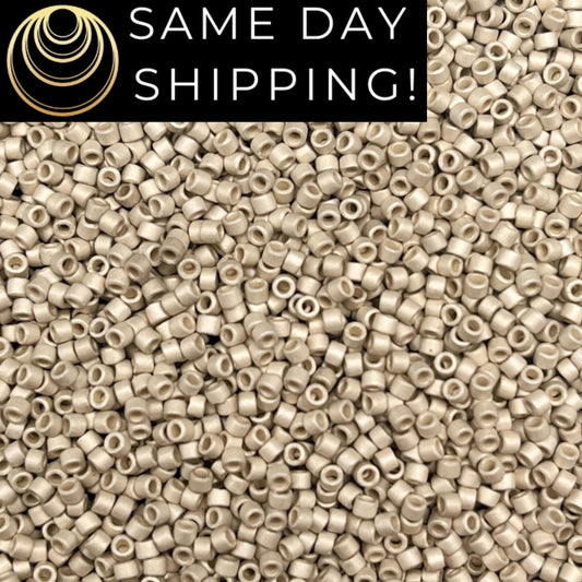 DB335 SAME DAY SHIPPING! 1-20 Grams Miyuki 11/0 Delica Beads Matte Galvanized Silver-Free Container!