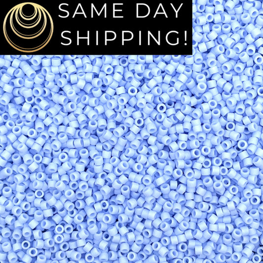 DB1587 SAME DAY SHIPPING! 1-20 Grams Miyuki 11/0 Delica Beads Matte Opaque Agate Blue -Free Container!