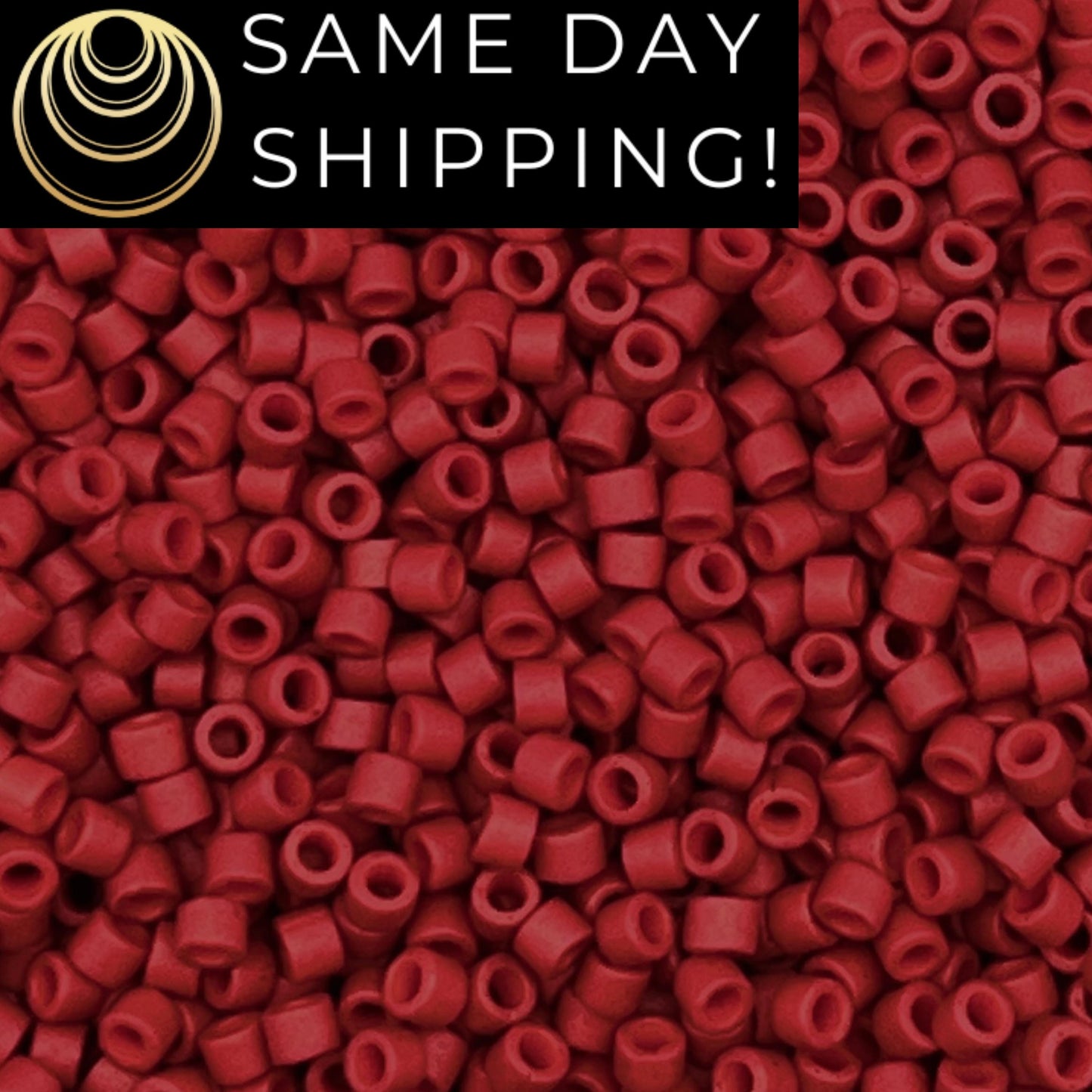 DB796 SAME DAY SHIPPING! 1-20 Grams Miyuki 11/0 Delica Beads Dyed Semi-Matte Opaque Red-Free Container!