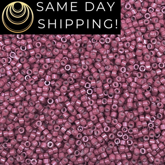 DB1376 11/0 Miyuki Delica Beads Opaque Dyed Antique Rose