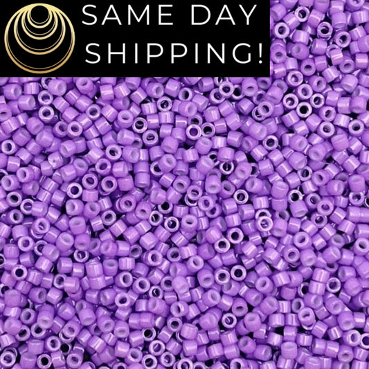 DB1379 SAME DAY SHIPPING! 1-20 Grams Miyuki 11/0 Delica Beads Dyed Opaque Violet-Free Container!