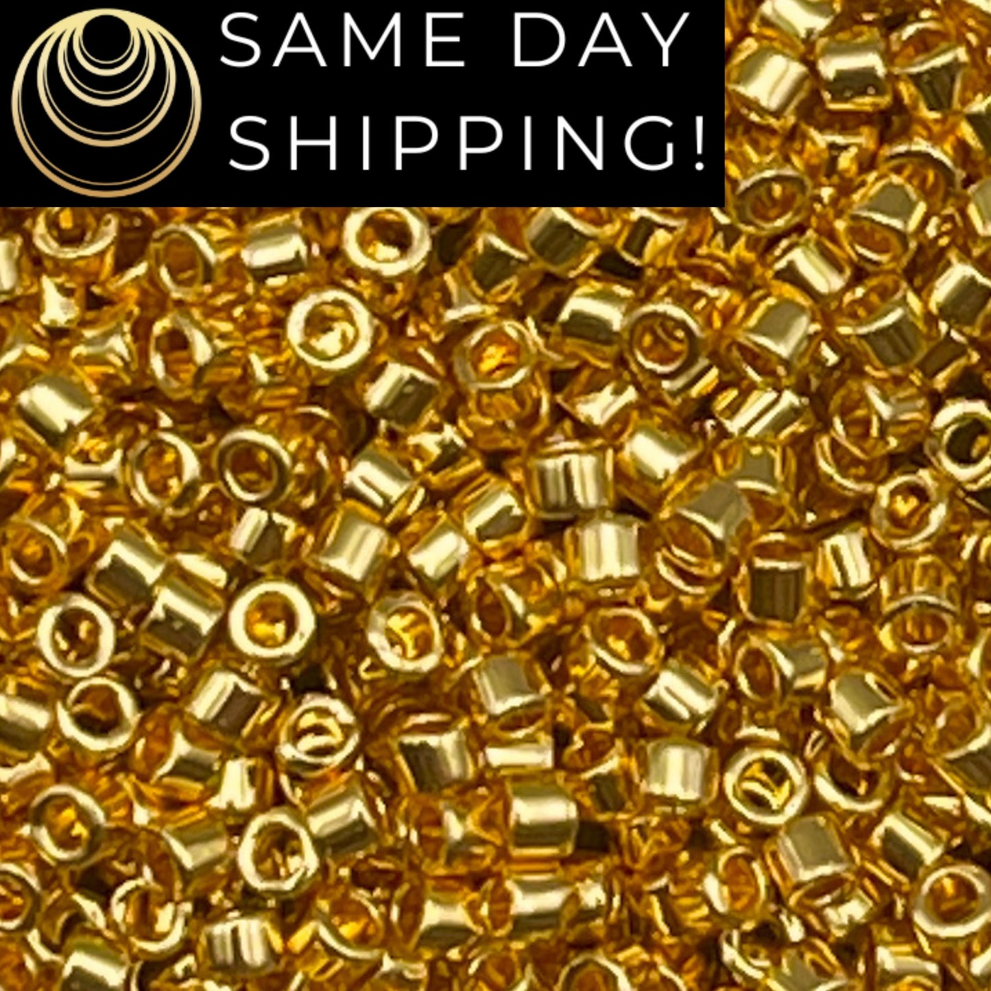 DB031 SAME DAY SHIPPING! 1-20 Grams Miyuki 11/0 Delica Beads 24kt Gold Plated-Free Container!