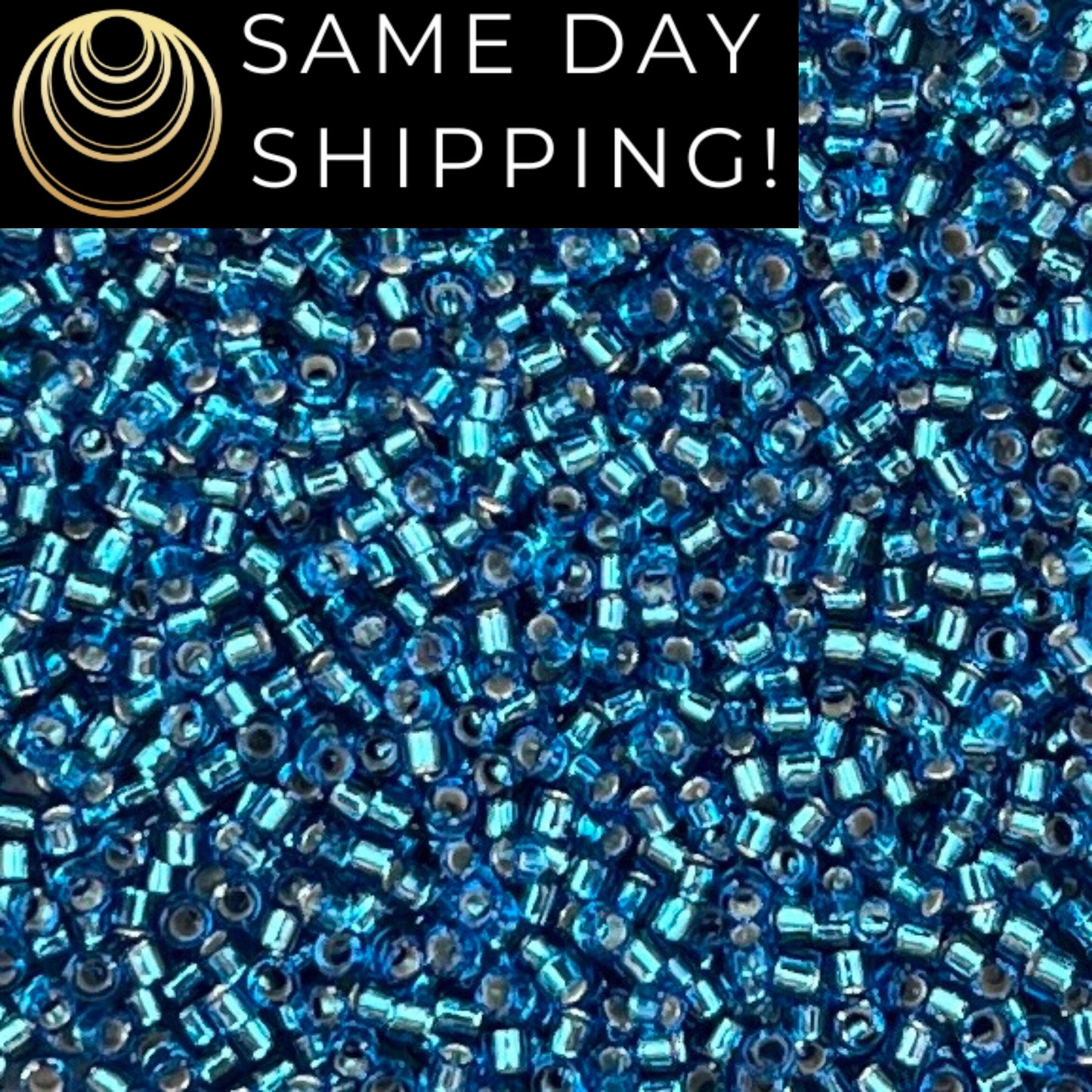 DB149 SAME DAY SHIPPING! 1-20 Grams Miyuki 11/0 Delica Beads Silver Lined Capri Blue Cylinder Beads, Seed Beads, Free Container!