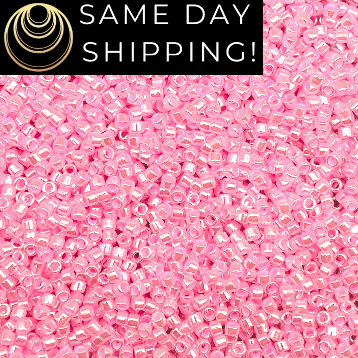 DB244 SAME DAY SHIPPING! 1-20 Grams Miyuki 11/0 Delica Beads Light Pink Lined Crystal Luster -Free Container!