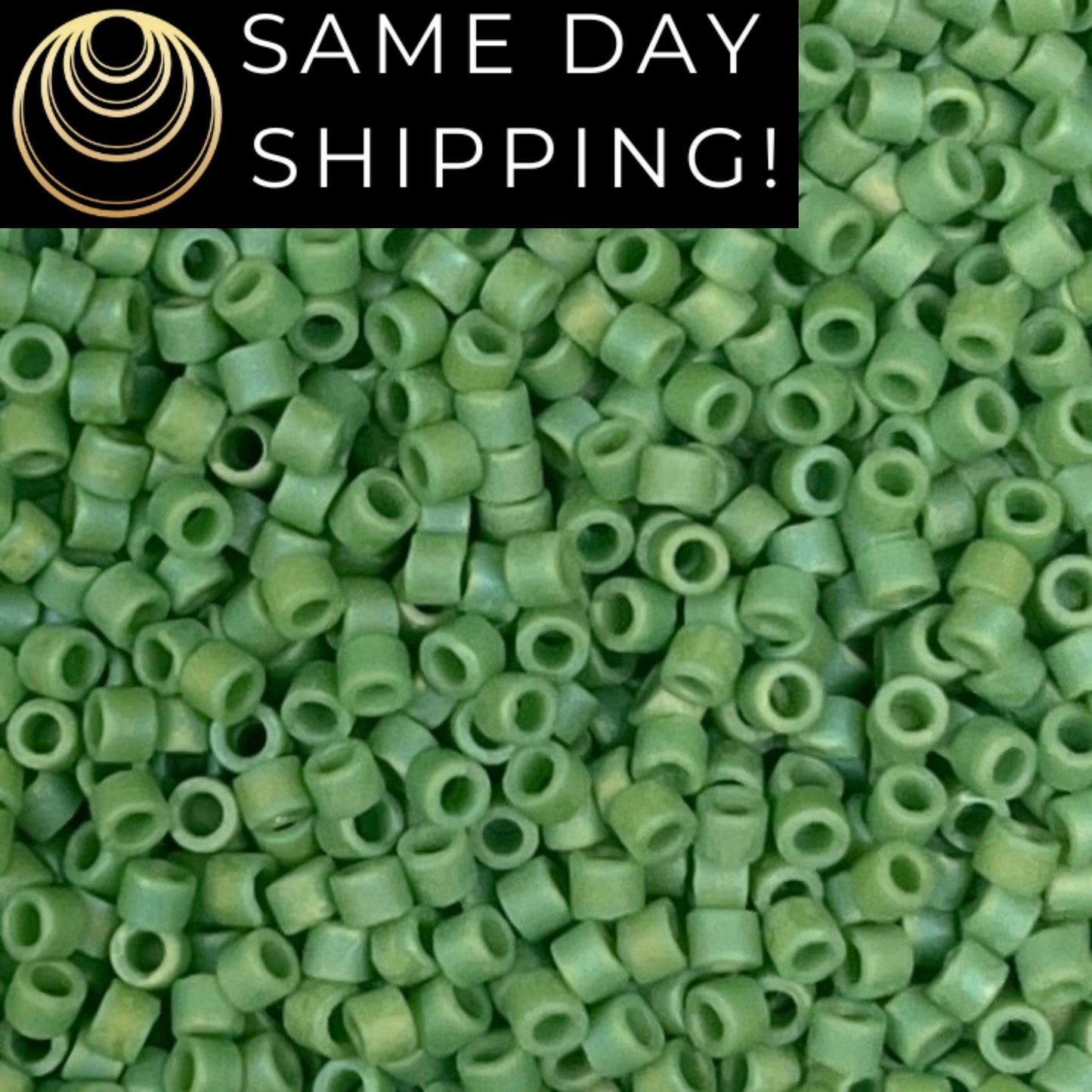DB877 SAME DAY Shipping! 1-20 Grams Miyuki 11/0 Delica Beads Matte Opaque Green Alabaster, Lime AB Green-Free Container!