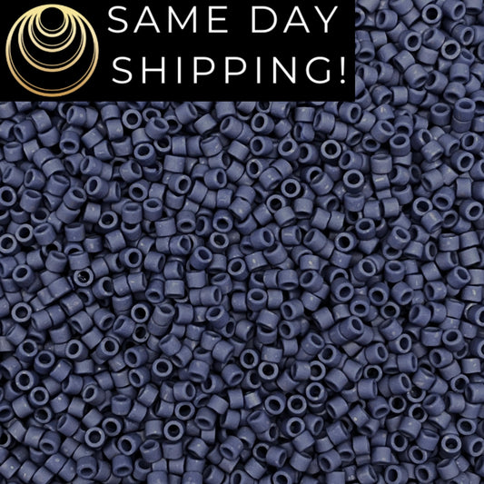 DB377 SAME DAY SHIPPING! 1-20 Grams Miyuki 11/0 Delica Beads Matte Metallic Royal Blue-Free Container!